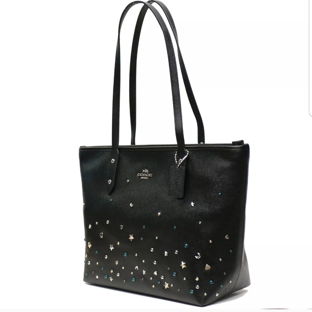 Coach city zip tote with stardust studs💎